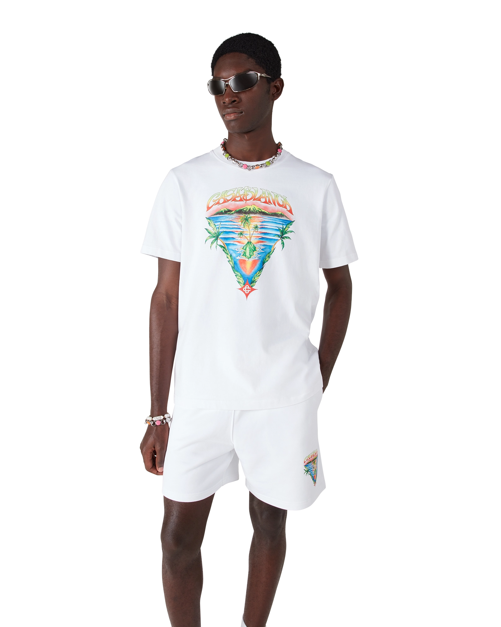 Casablanca Innocence Triangle Short Sleeve T-Shirt t-shirt bianca
