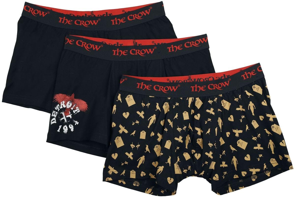 Gothicana by EMP Confezione 3 Boxer Neri Stampa uomo