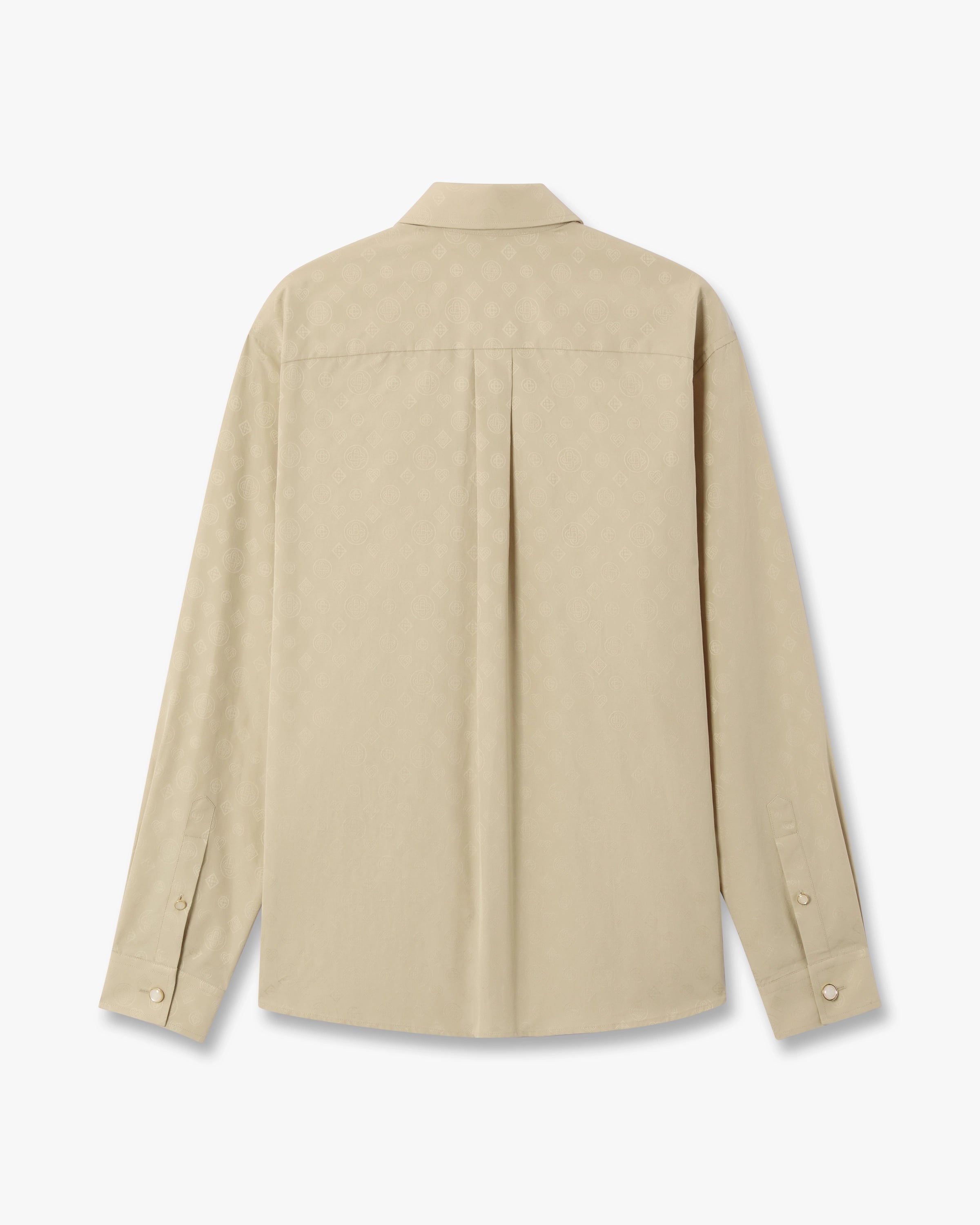 Casablanca Monogram camicia cotone beige manica lunga