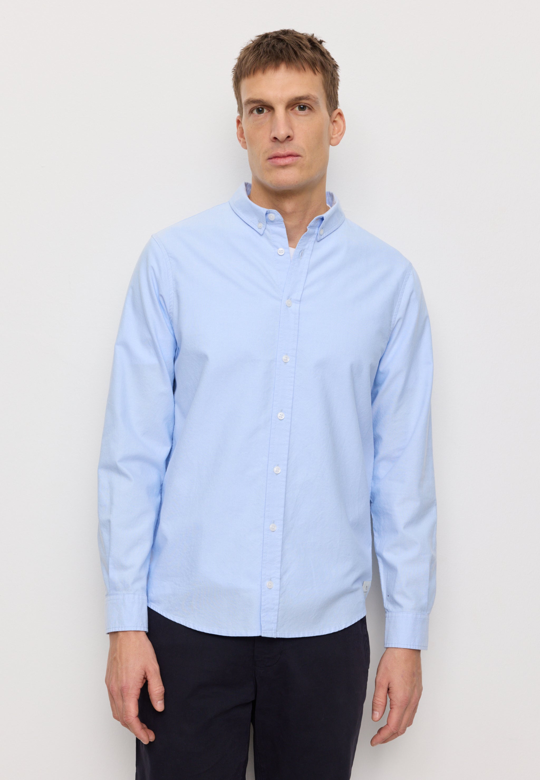 Recolution Spruce camicia uomo blu cotone bio