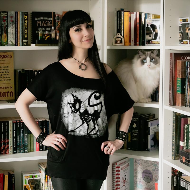 Gothicana by EMP Maglietta Nera con Gonna a Mano taglia L