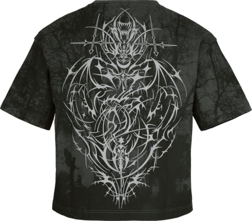 Gothicana by EMP T-Shirt Uomo Grigio Scuro L All-Over