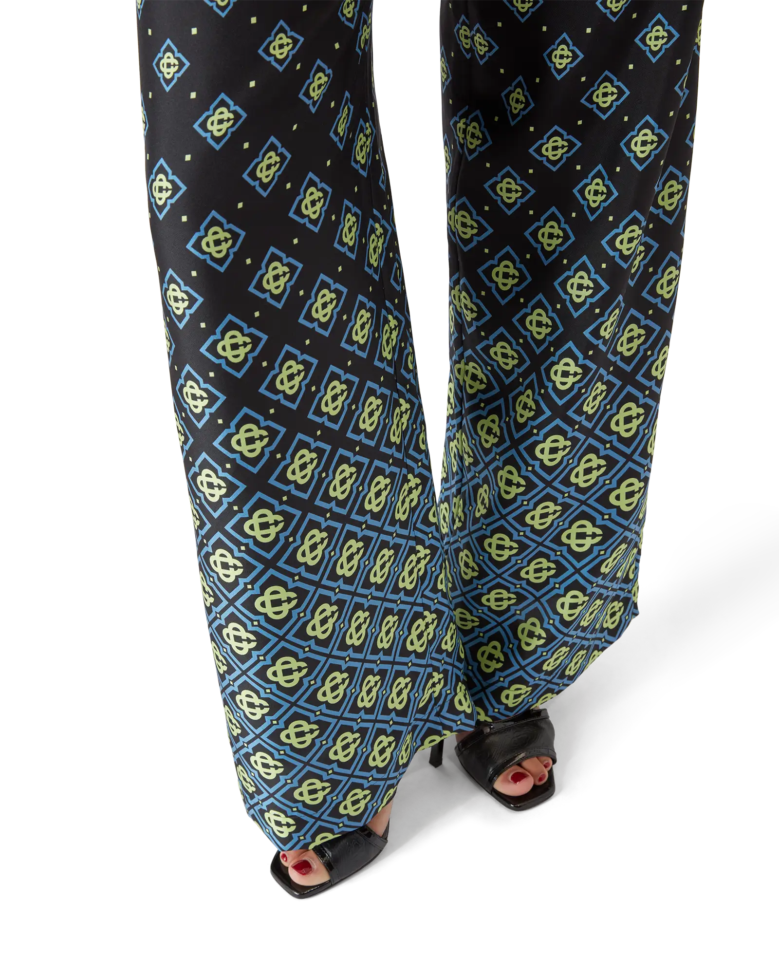 Casablanca Degrade Monogram pantaloni seta nero