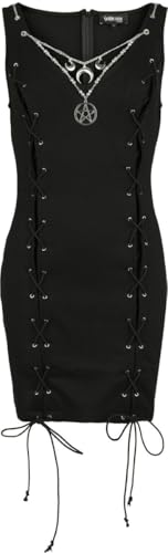 Gothicana by EMP abito corto nero M jersey lacci