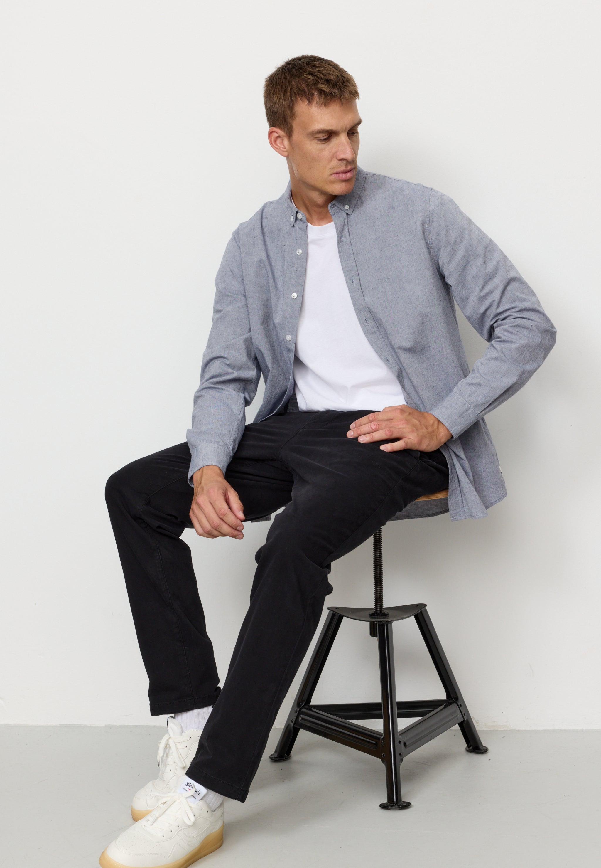 Recolution Kelp pantaloni chino nero cotone bio
