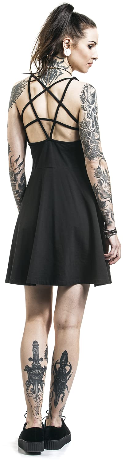 Gothicana by EMP abito nero donna cut-out schiena