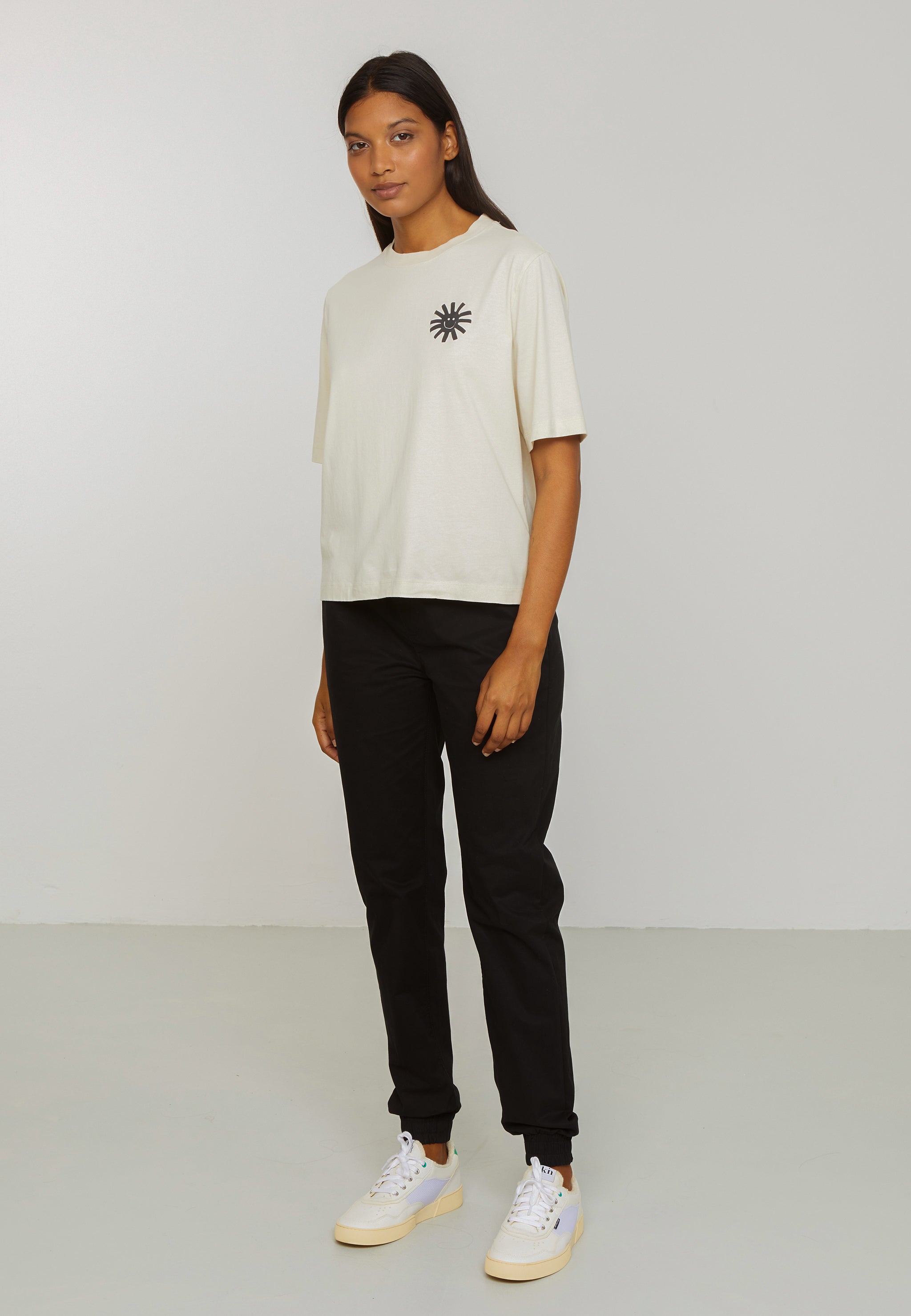 Recolution Calathea pantaloni chino neri cotone bio