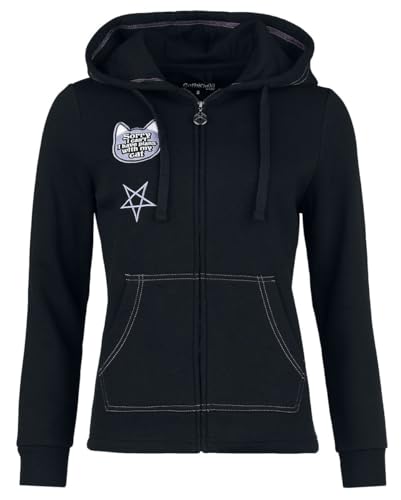 Gothicana by EMP Giacca con Cappuccio Nera Patch Gatto donna