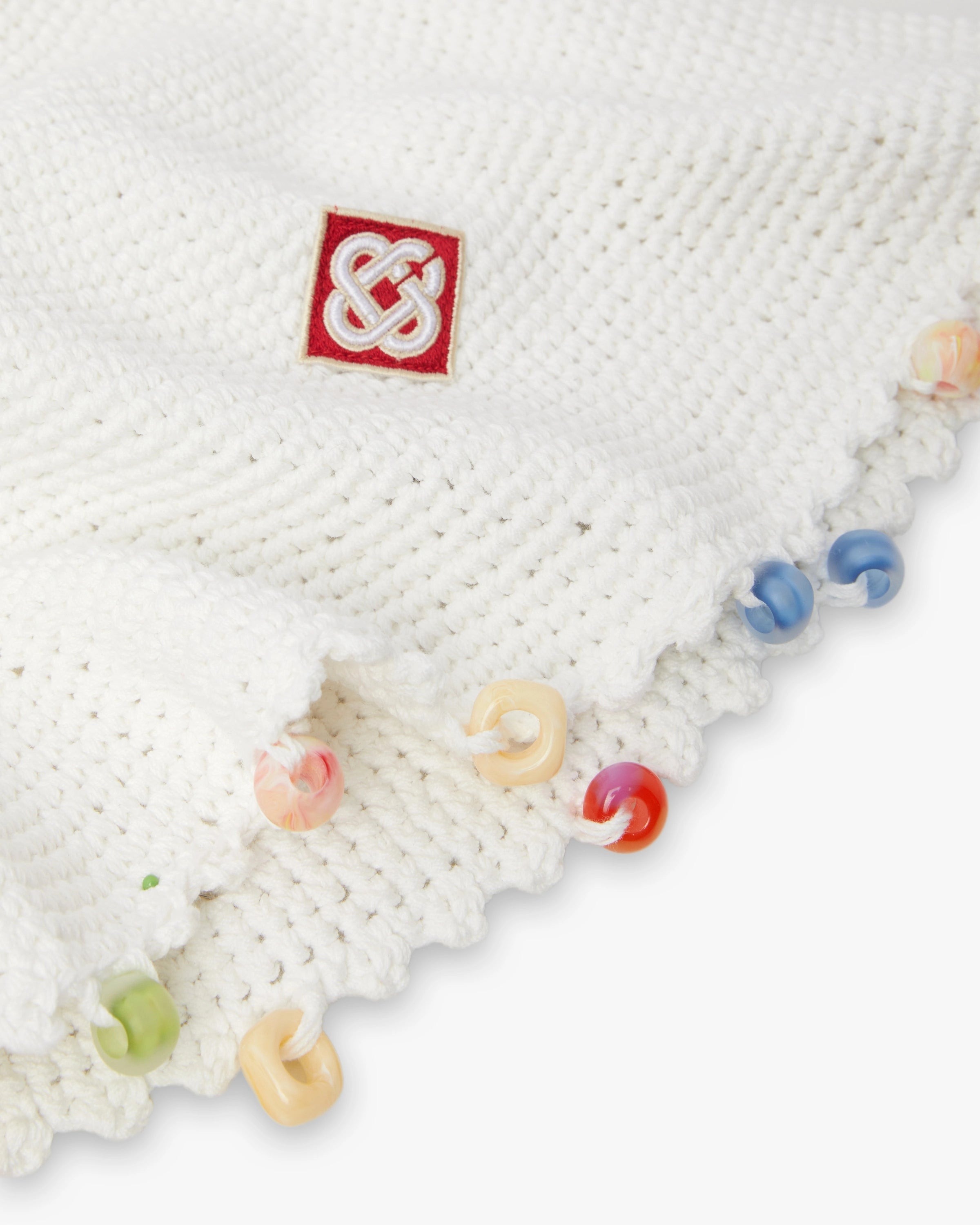 Casablanca Beaded Crochet cappello bucket bianco cotone