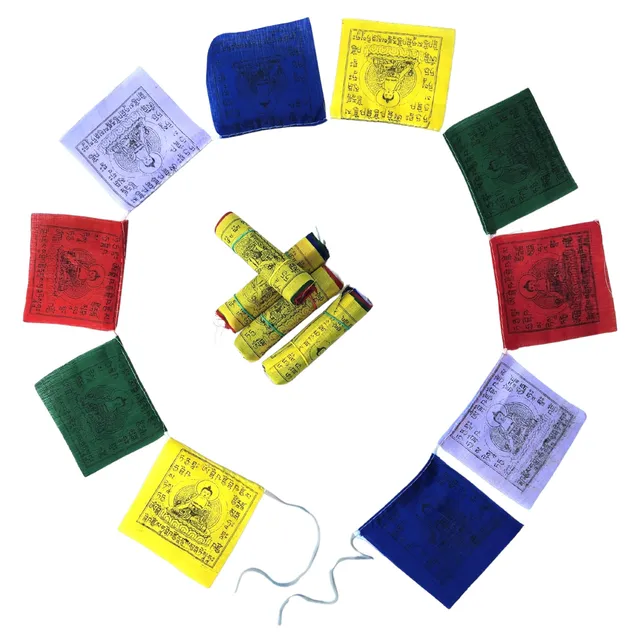 Siesta bandierine tibetane piccole 5 corde poliestere