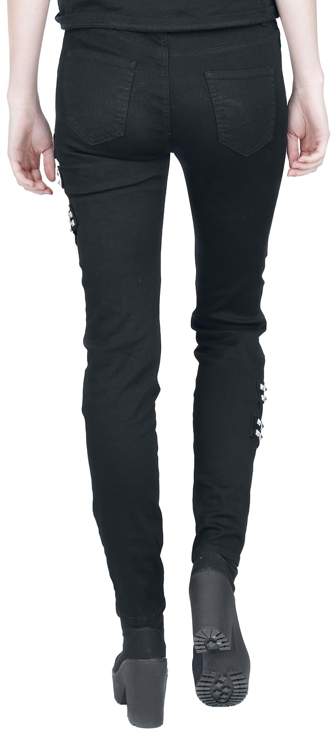 Gothicana by EMP Skarlett jeans donna nero mesh 31W/30L