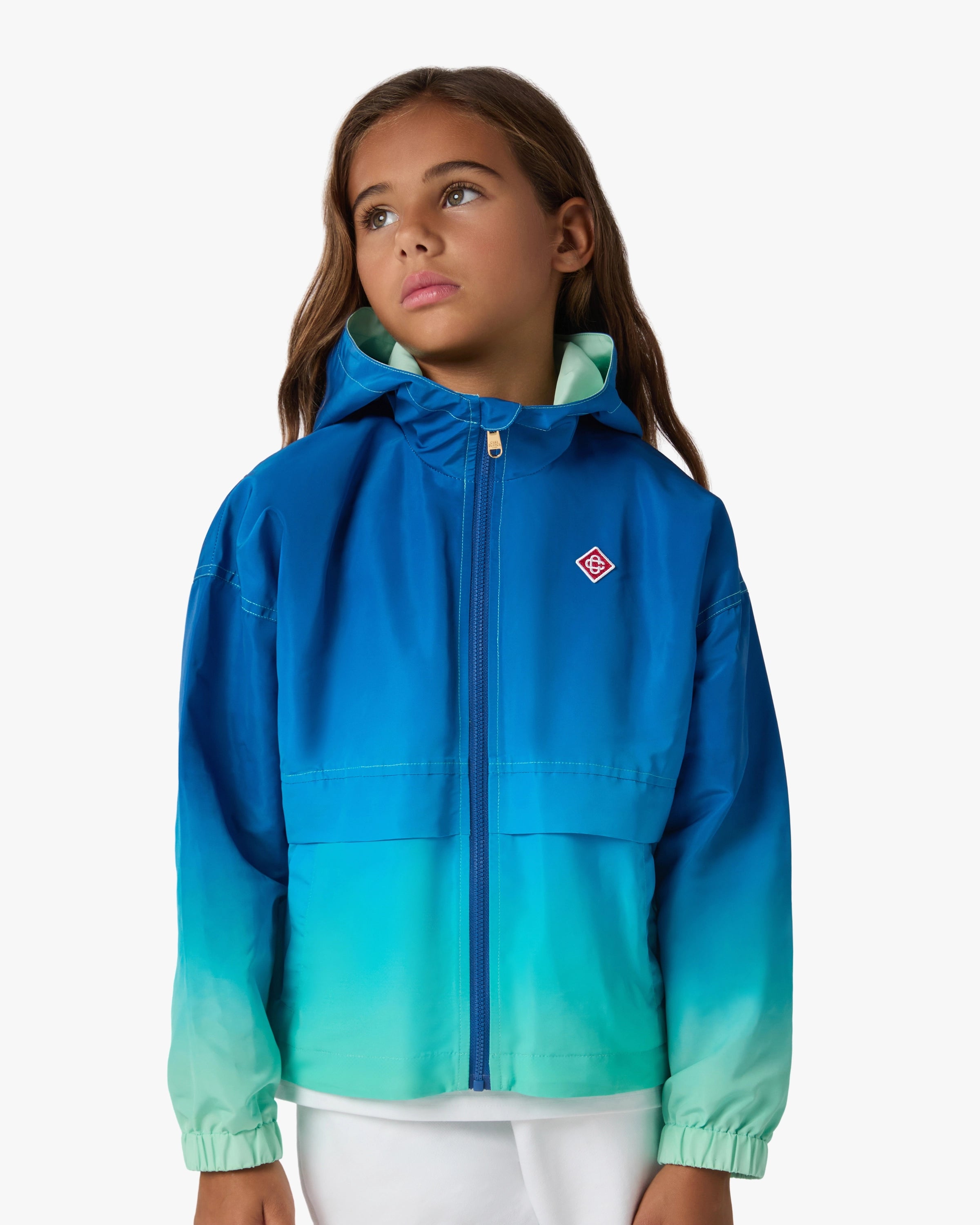 Casablanca Gradient giacca bambino blu verde con cappuccio