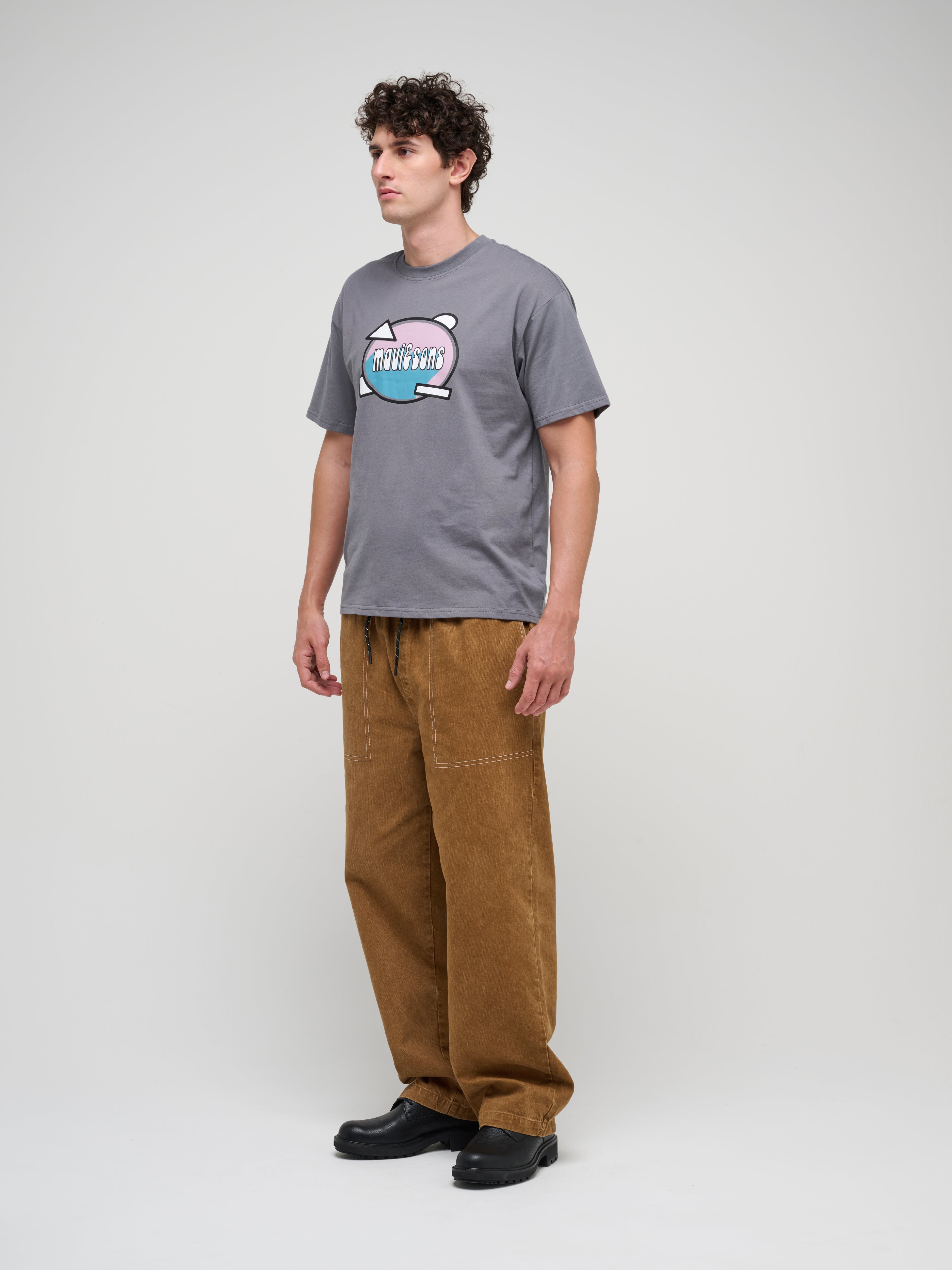 Maui and Sons Move Boxy t-shirt grigia in cotone