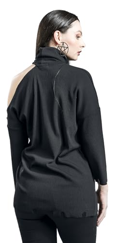 Gothicana by EMP Maglia Nera Maniche Lunghe Look Usurato S