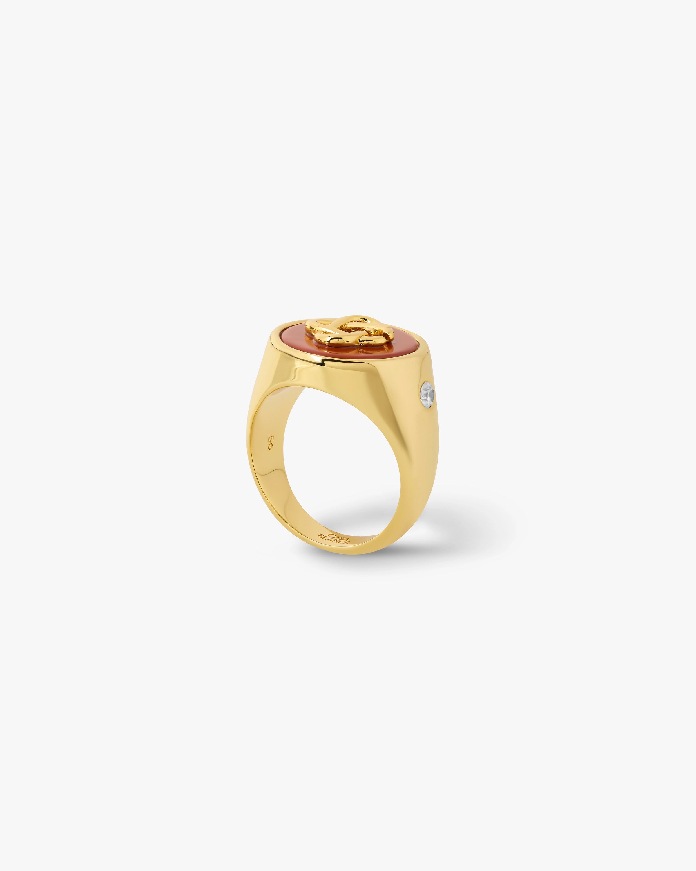 Casablanca Signet anello oro pietra rossa