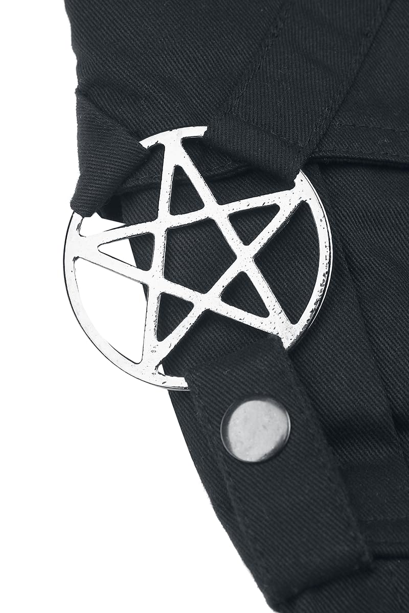 Gothicana Pantaloncini Neri Pentagramma Fibbie Uomo
