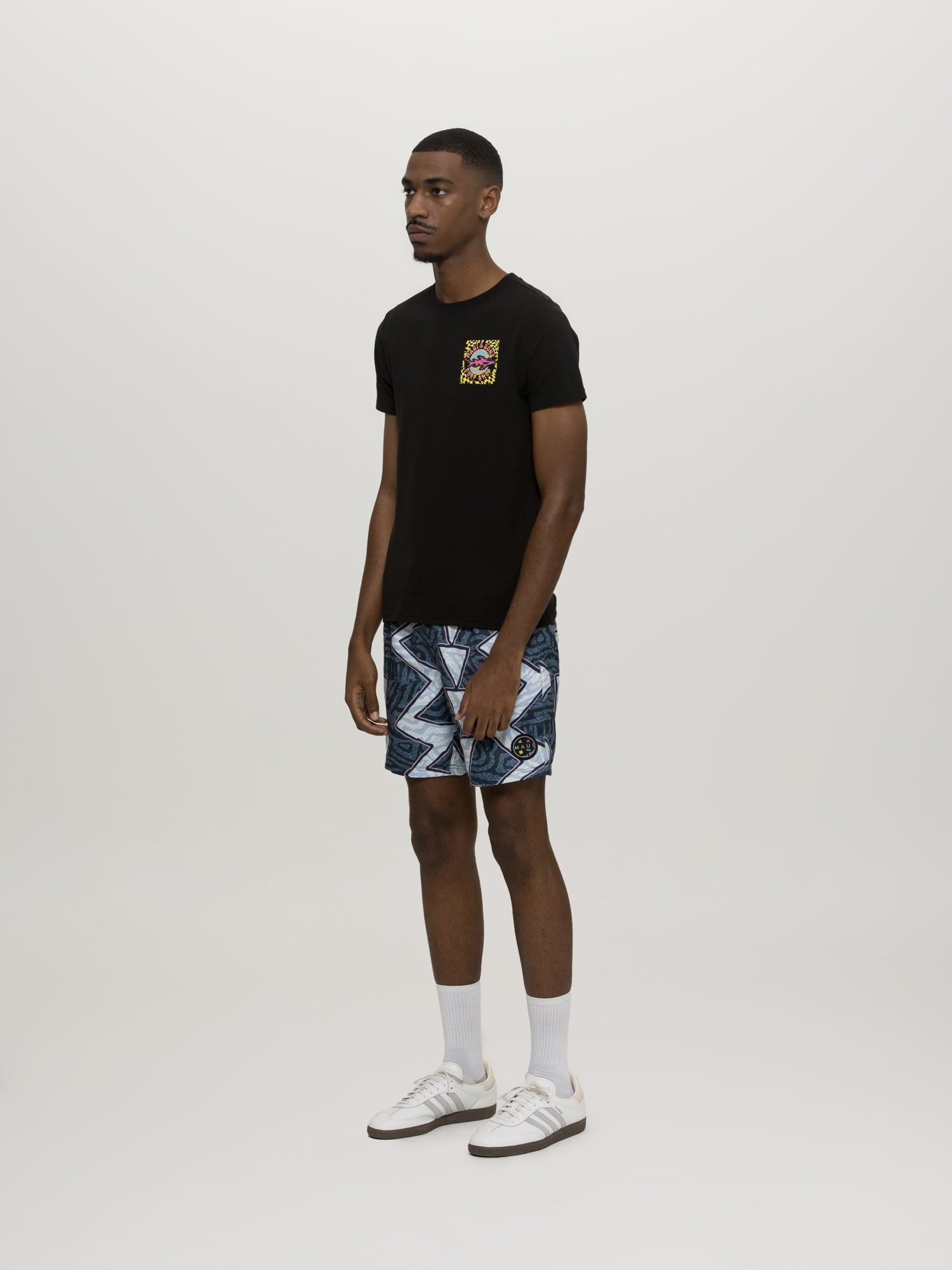 Maui and Sons Surf Shop t-shirt nera classica cotone