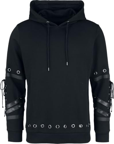 Gothicana by EMP Felpa Cappuccio Nera Borchie Uomo