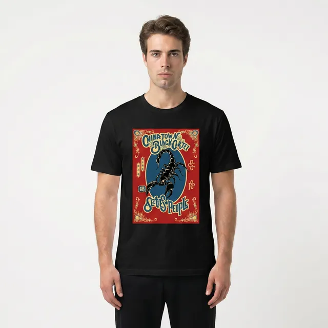 Seetees Chinatown Black Cartel Red Scorpion maglietta manica corta