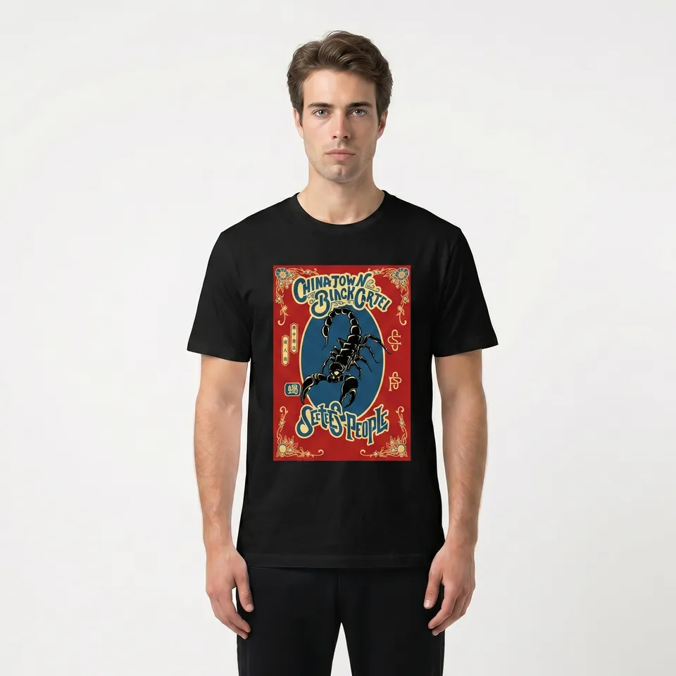Seetees Chinatown Black Cartel Red Scorpion maglietta manica corta