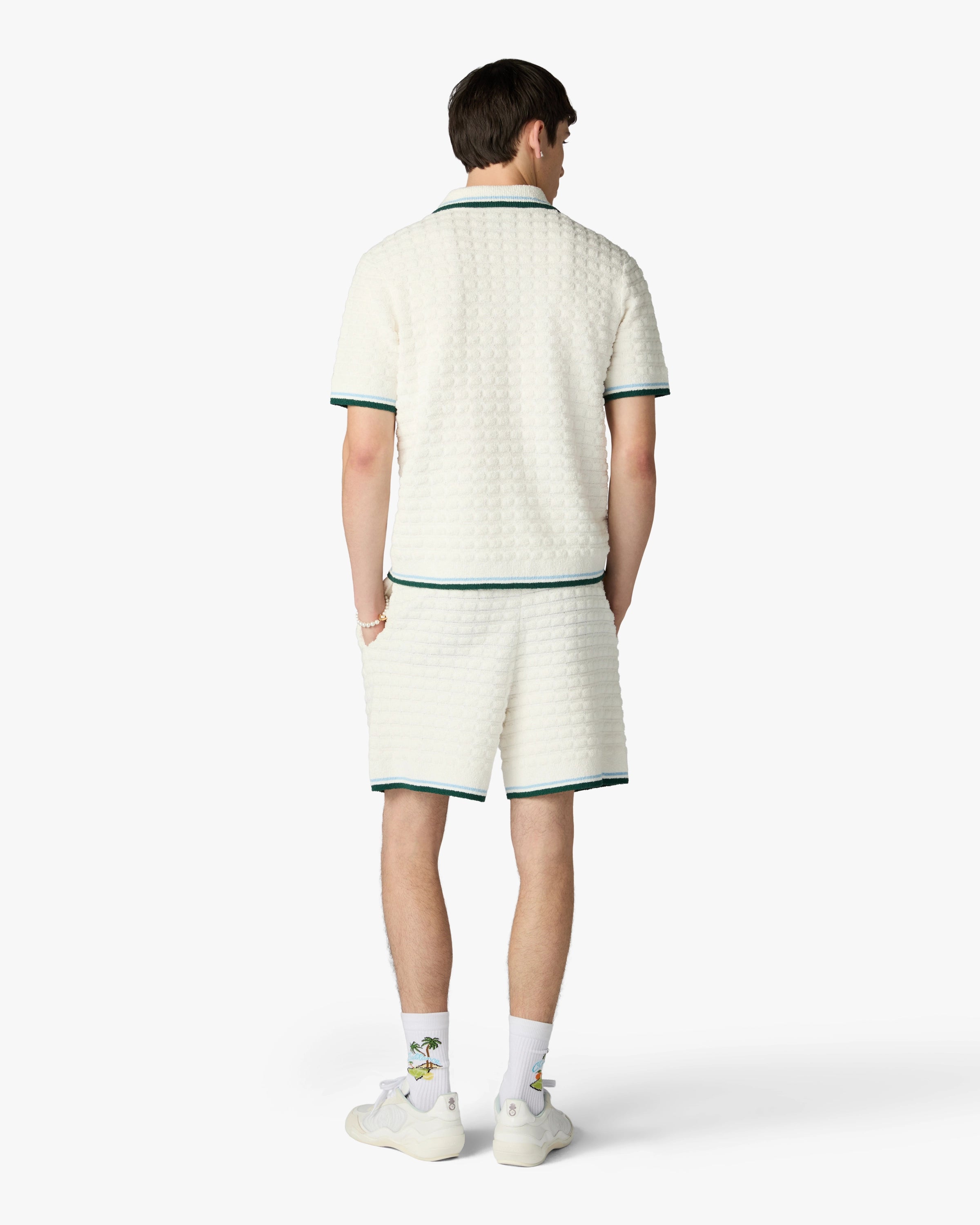 Casablanca Boucle polo uomo bianca maniche corte