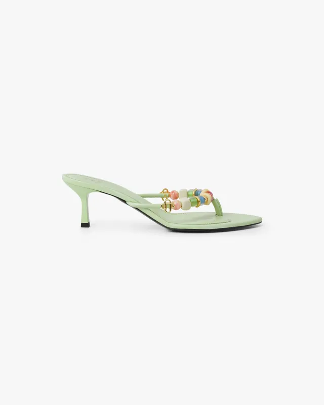 Casablanca Mint Beaded sandali donna menta pelle tacco 7cm