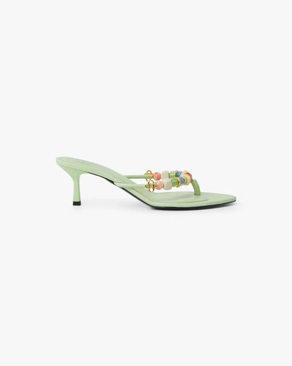Casablanca Mint Beaded sandali donna menta pelle tacco 7cm