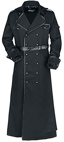 Gothicana by EMP cappotto lungo nero con cintura L