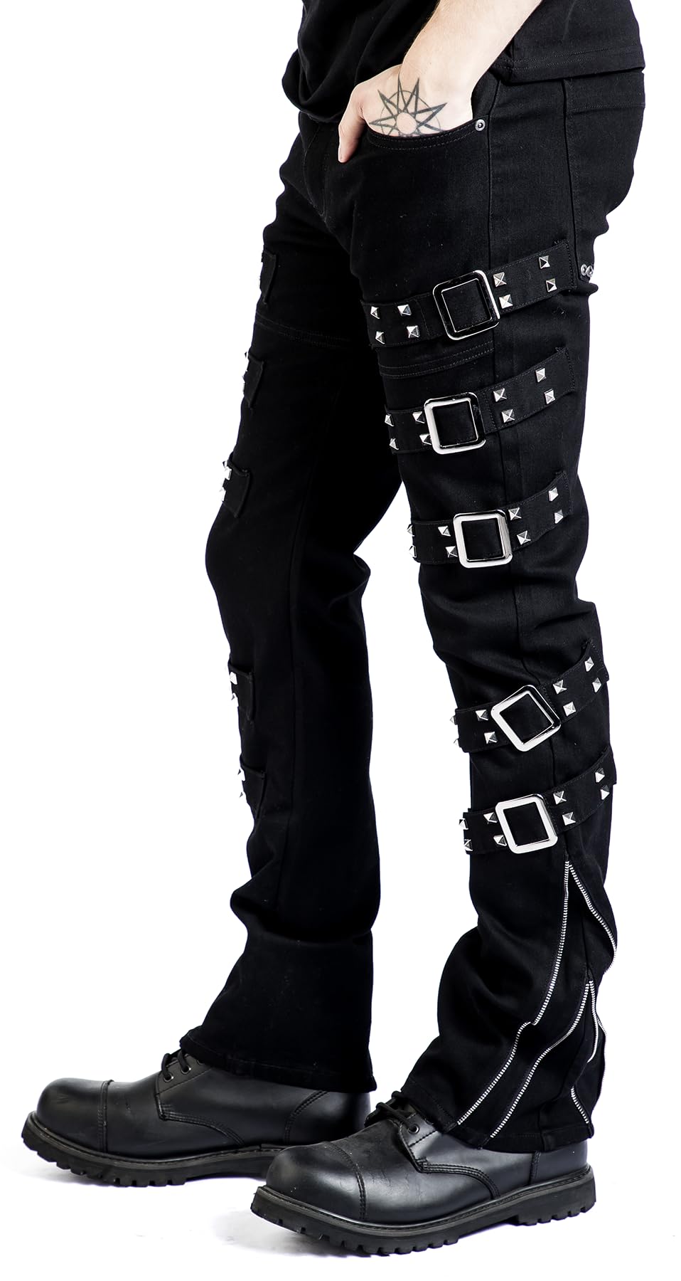 Gothicana by EMP pantaloni neri 33W/34L borchie