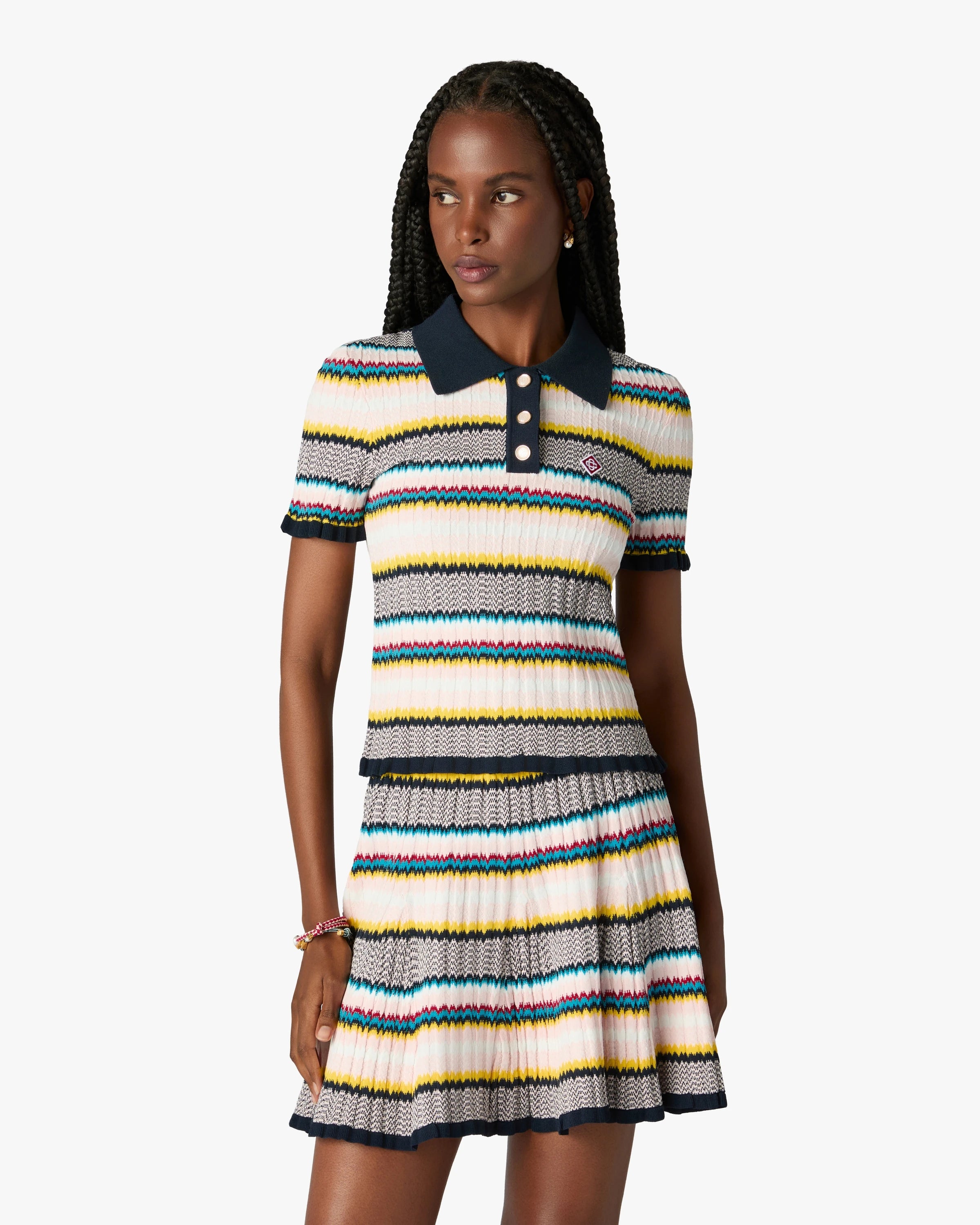 Casablanca Chevron polo maglia multicolore