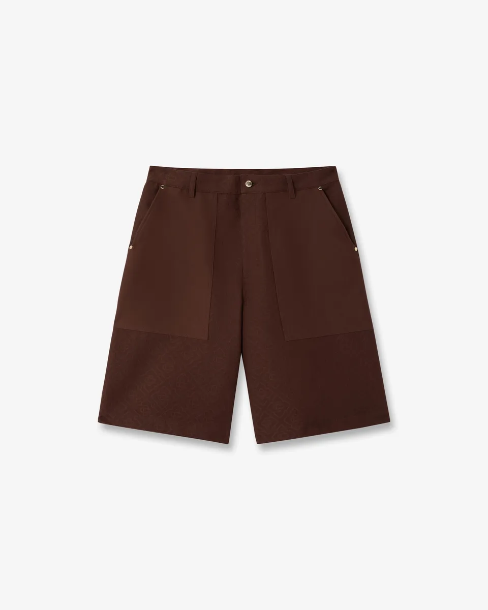 Casablanca Monogram Shorts Cargo Marroni Cotone