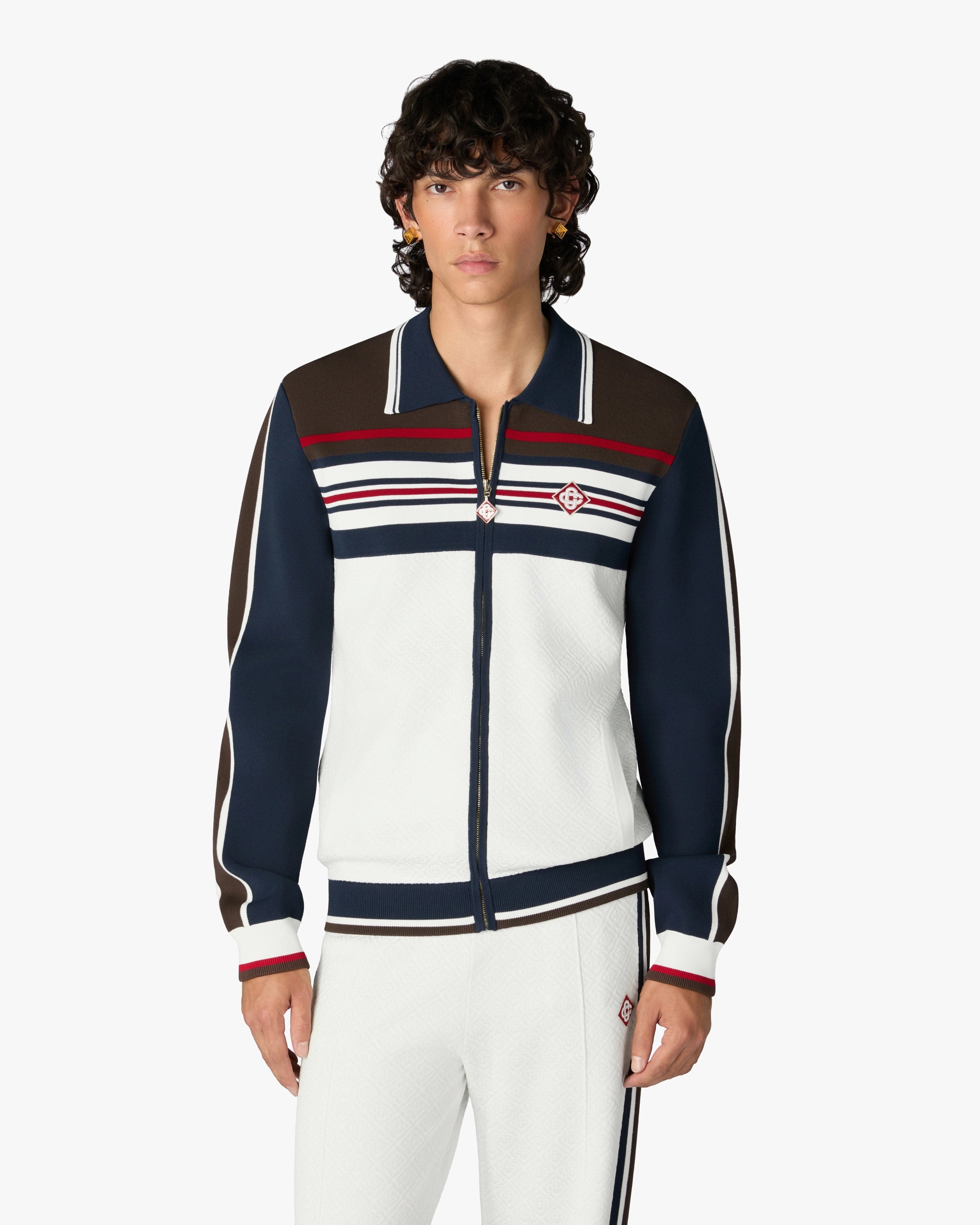 Casablanca Café Culture Stripe Giacca Bianco Viscosa