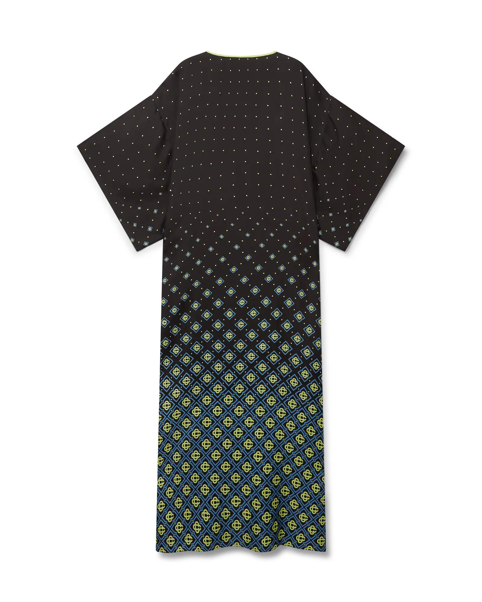 Casablanca Degrade Monogram kaftano seta nero lime