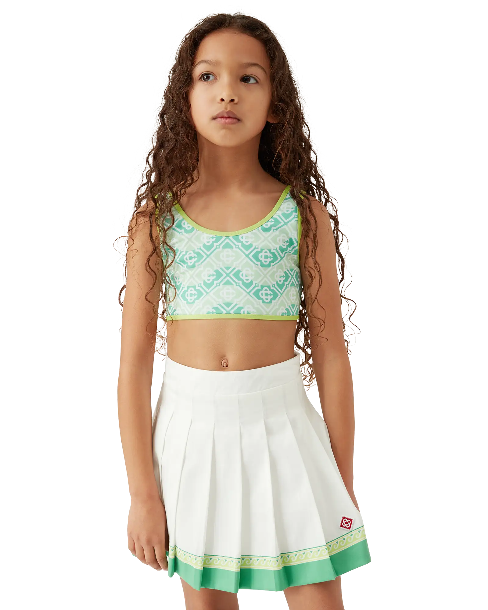 Casablanca Wavy Monogram bikini bimba verde tecnico