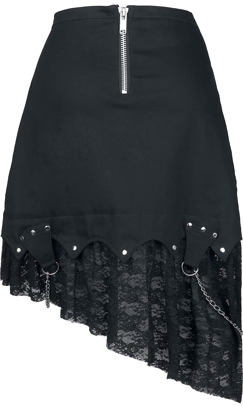 Gothicana by EMP gonna asimmetrica nera pizzo L