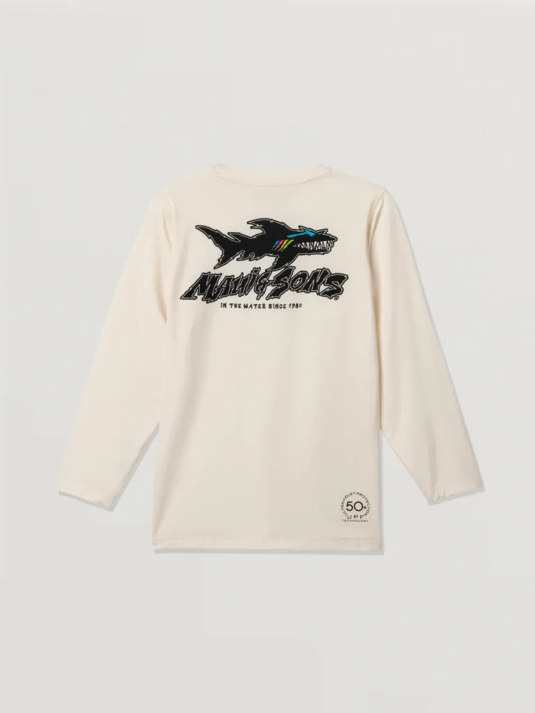 Maui and Sons Shark Shack maglia sole bimbo crema UPF 50+