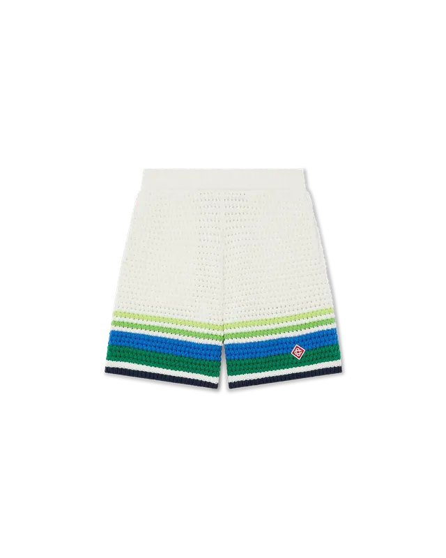 Casablanca Tennis Stripe pantaloncini bianchi bimbo cotone