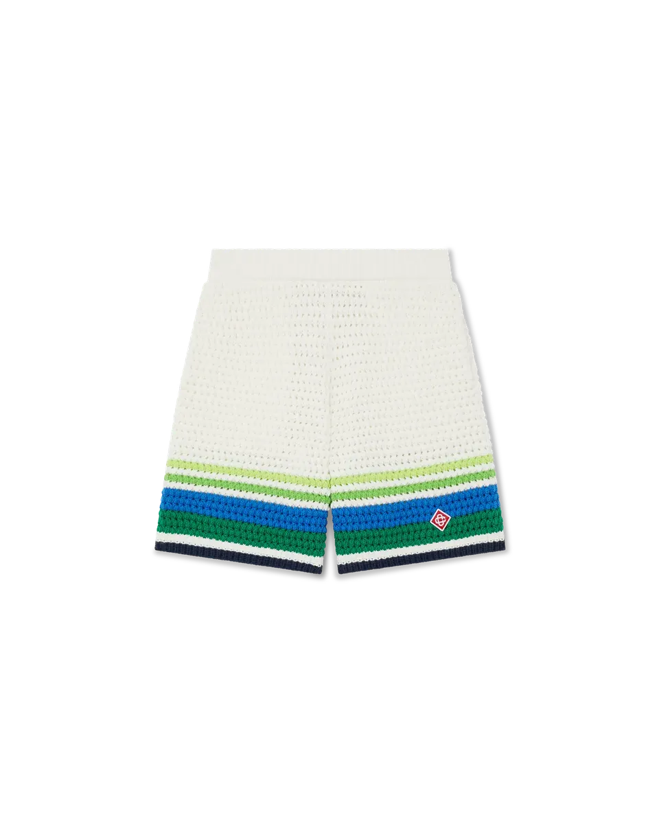 Casablanca Tennis Stripe pantaloncini bianchi bimbo cotone
