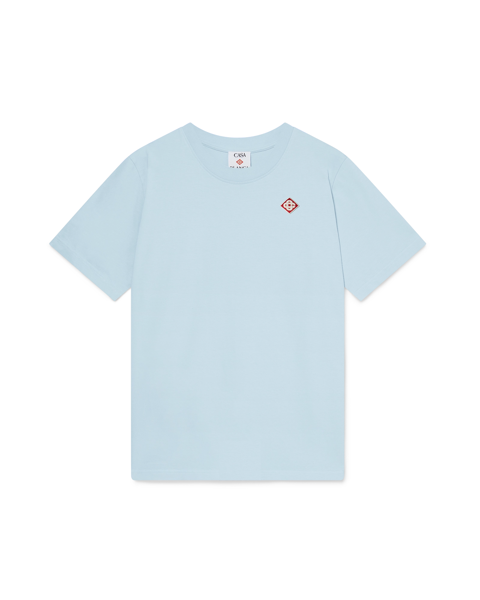 Casablanca Diamond Logo t-shirt azzurra cotone bio