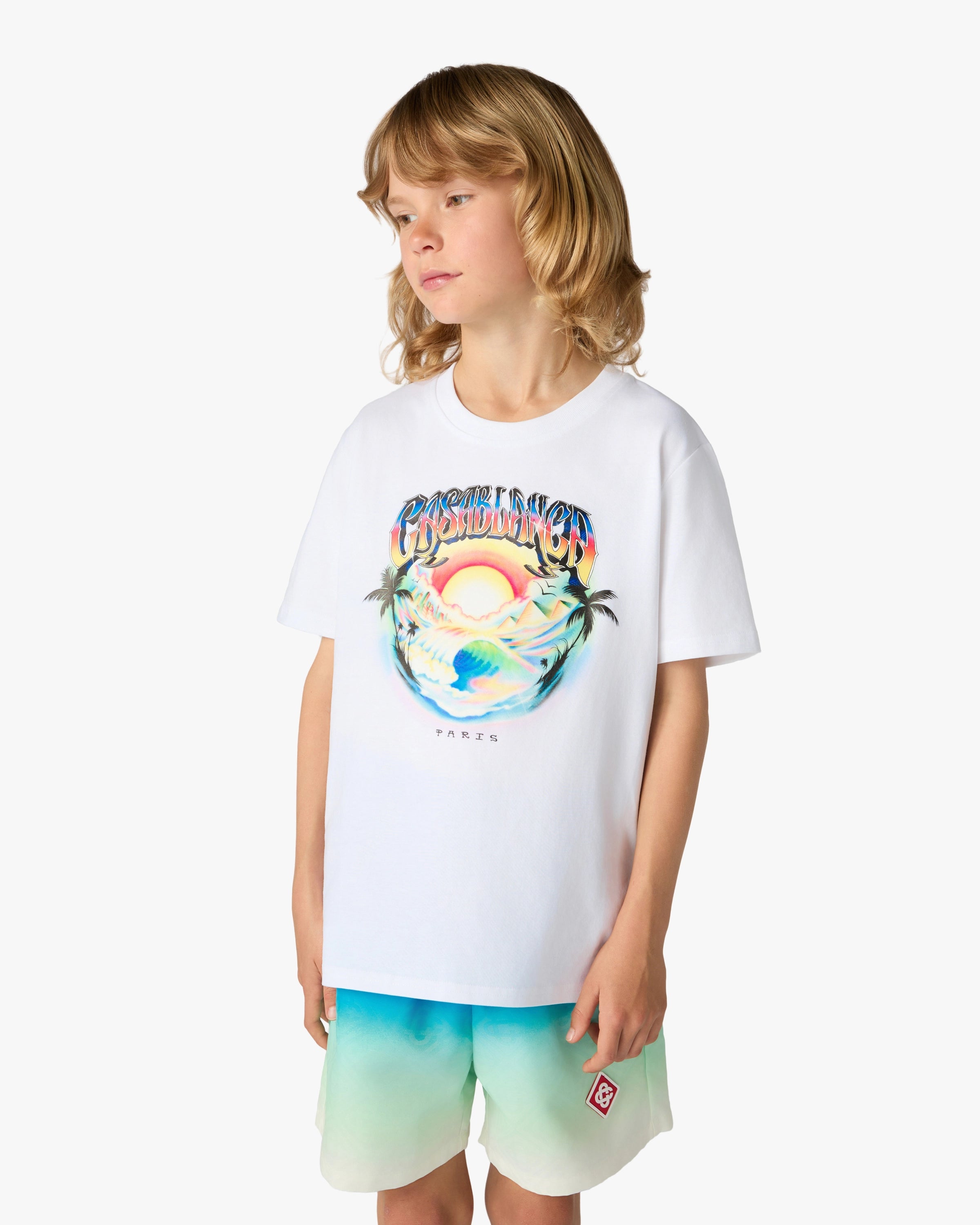 Casablanca Airspray t-shirt bambino bianca cotone organico