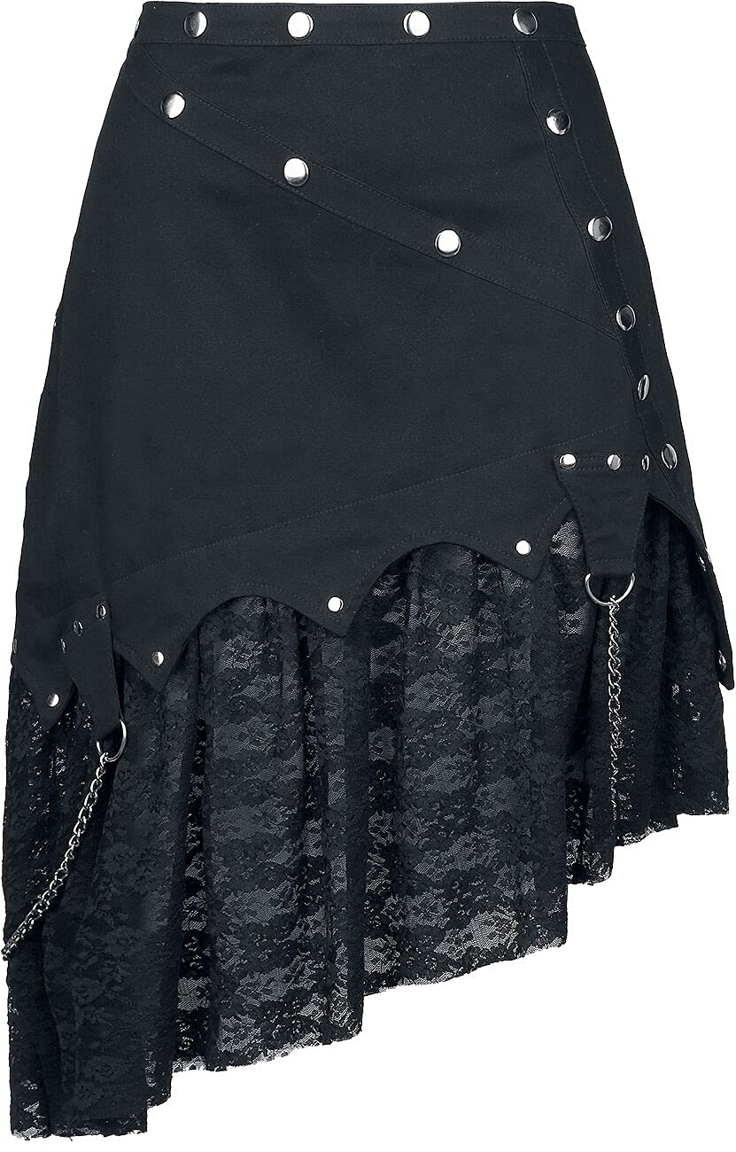 Gothicana by EMP gonna asimmetrica nera pizzo L