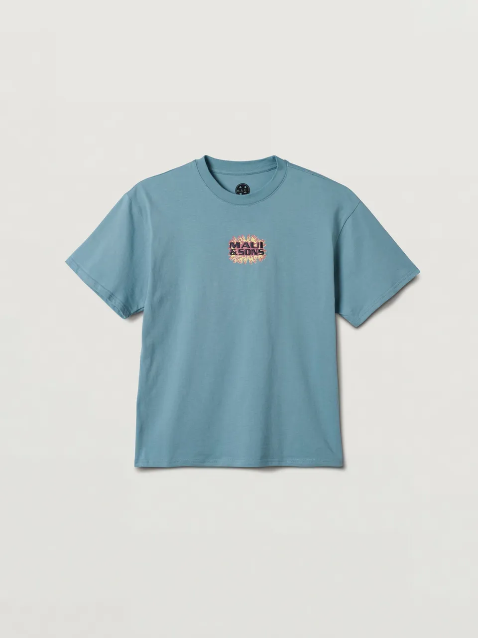 Maui and Sons Nova maglietta boxy blu acciaio cotone
