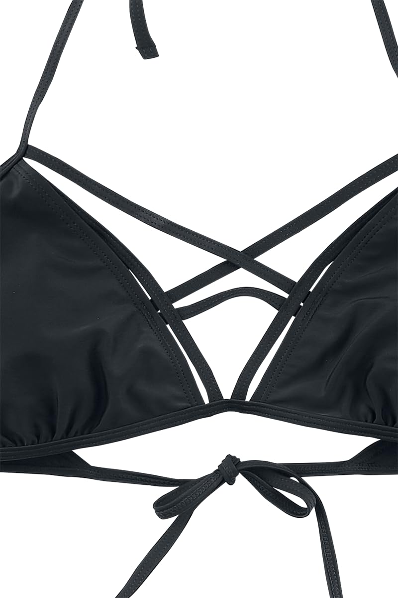 Gothicana by EMP top bikini nero XL con spalline