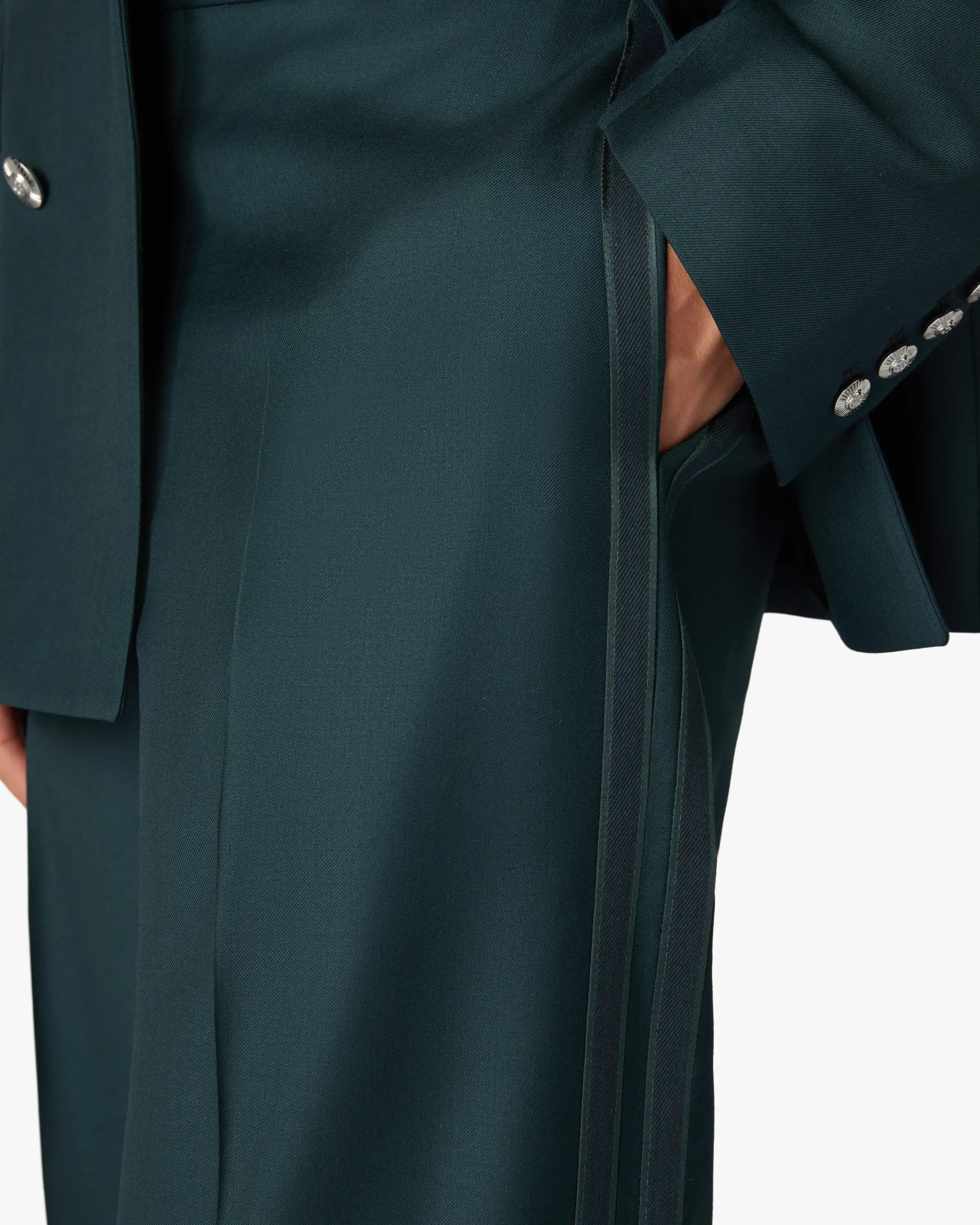 Casablanca Dark Teal Straight Leg pantaloni verde petrolio lana