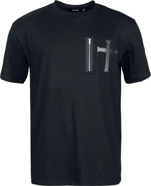 Gothicana by EMP T-Shirt Croce Zip Nera L cotone