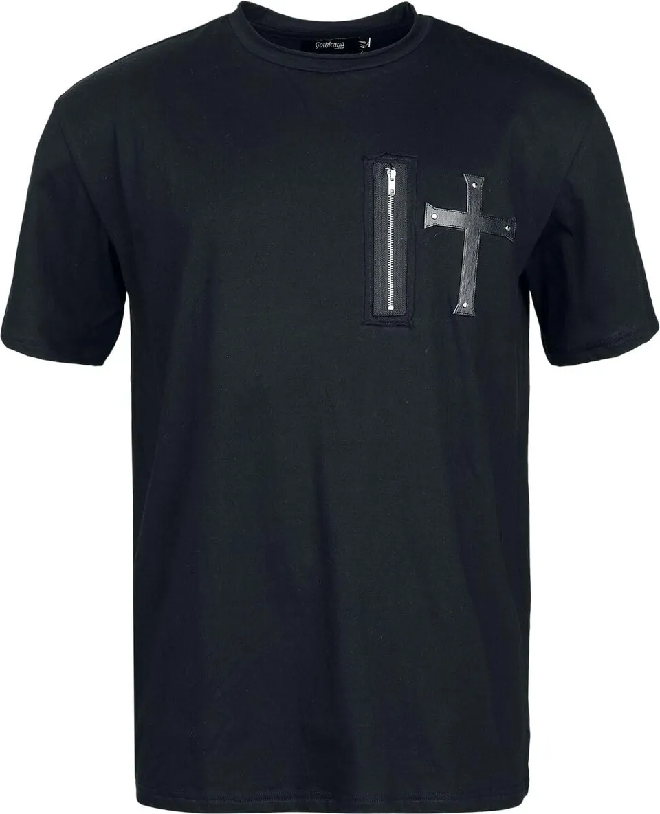 Gothicana by EMP T-Shirt Croce Zip Nera L cotone