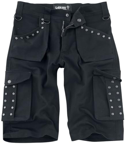 Gothicana by EMP pantaloncini uomo neri con rivetti