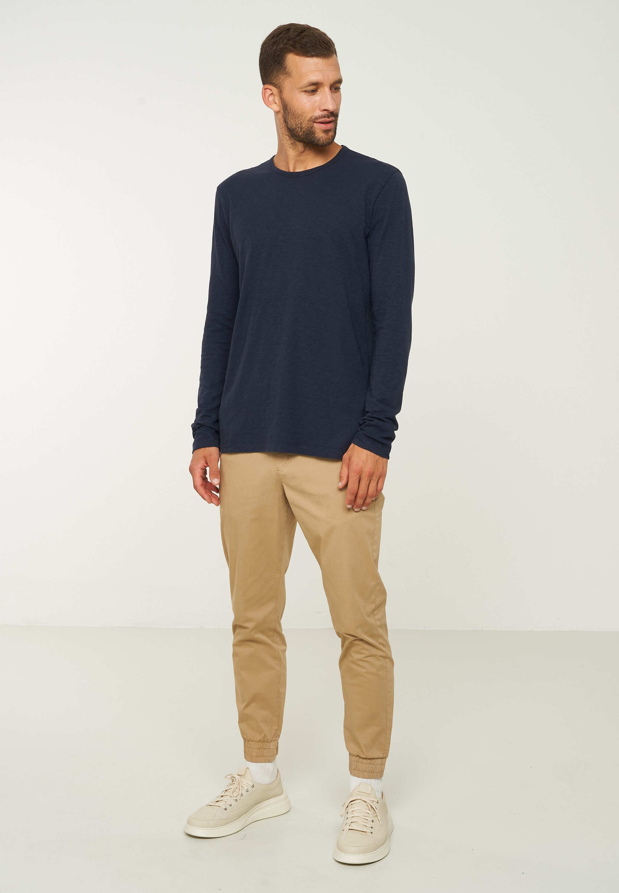 Recolution MACA maglia maniche lunghe blu navy cotone bio