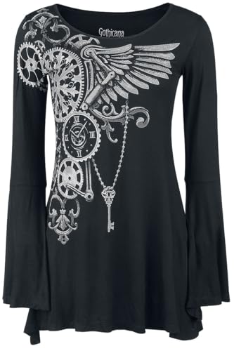 Gothicana by EMP Bat Country maglia nera maniche lunghe M