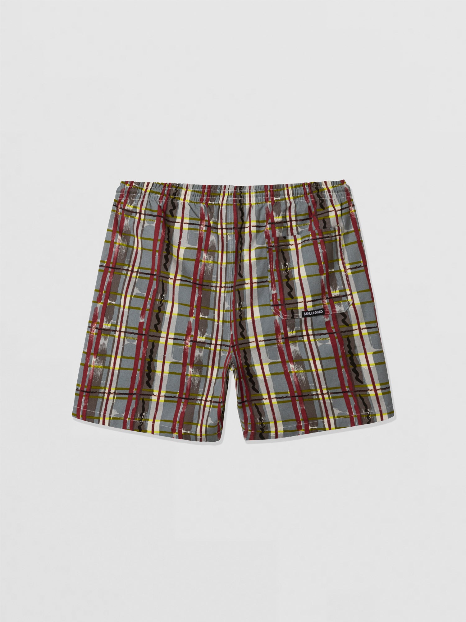 Maui and Sons Ember Plaid Jam bermuda cotone rossa
